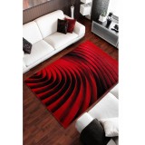 Covor Model Spiral 11006-120, Marime 80 x 150 cm, Rosu, Inaltime Fir 9 mm, Antialergic, Polipropilena, Living, Dormitor, Sufragerie, Birou