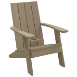 Scaun Adirondack, maro deschis, 75x88,5x89,5 cm, polipropilena