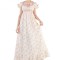 Rochie victoriana CR ROLECOS, design floral, alb roz, L - OUTLET