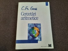 CARL FRIEDRICH GAUSS CERCETARI ARITMETICE