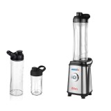 Cumpara ieftin Blender inox pentru smoothies ZILAN ZLN-0504, 350 W, 3 recipiente 600ml/600ml/300ml