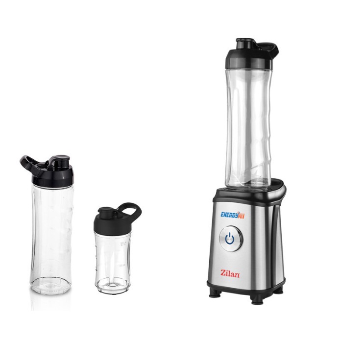 Blender inox pentru smoothies ZILAN ZLN-0504, 350 W, 3 recipiente 600ml/600ml/300ml