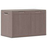 Cumpara ieftin Cutie de depozitare pentru gradina, maro, 180L, aspect de lemn din PP