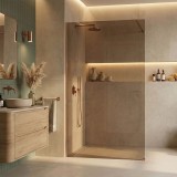 Paravan de dus Rea Flexi Brown / Brush Copper 90