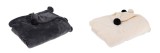 Cumpara ieftin Set 2 paturi flanel negru crem 130 x 160 cm