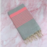 ProProsop Fouta Plajă &amp; Spa Gri Cu Dungi Roz 200 x 100 cm
