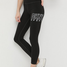 Dkny colanti femei, culoarea negru, cu imprimeu