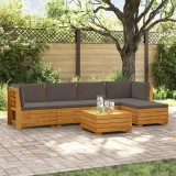 vidaXL Set de canapele de exterior 6 Bucată Maro Lemn Solid de Acacia 3403115