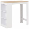 Gossi masa de bar cu raft, alb, 110 x 50 x 103 cm