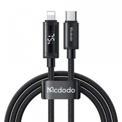 Cablu Date si Incarcare USB-C - Lightning McDodo CA-7990 Display, 36W, 1.2m, Negru foto