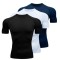 Set 3 tricouri de compresie - Slim Fit, Negru Alb Albastru - L