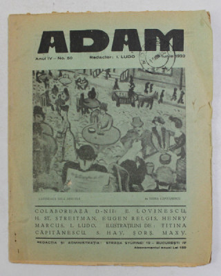 REVISTA ADAM , ANUL IV , NO. 50 , 15 IUNIE 1932 foto