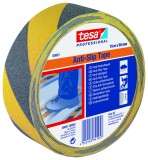 Banda Adeziva Antialunecare Tesa Galben Negru 15m x 50mm Siguranta Trafic Industrial