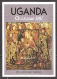 UGANDA 1987 PICTURA CRACIUN (colita dantelata ) MNH, Nestampilat