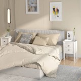 Set 2 Noptiere Gossi Albe Lemn Masiv Pin 40x35x61.5cm | Noptiera Dormitor cu 2 Sertare | Dulap Pat