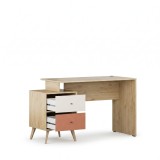 Cumpara ieftin Birou Adore Tiffany, cu 2 sertare, Multicolor, 129 x 75 x 55 cm