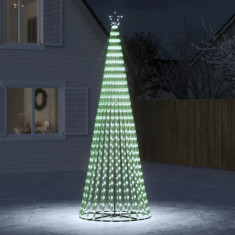 vidaXL Con de lumină brad de Crăciun, 688 LED-uri alb rece, 300 cm