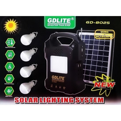 Sistem Solar pentru Camping cu 3 Becuri, Panou Solar Inclus, Port USB, Radio foto