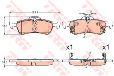 Set placute frana,frana disc HONDA CIVIC IX Tourer (FK) (2014 - 2016) TRW GDB3588 foto