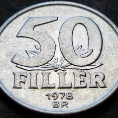 Moneda 50 FILERI / FILLER- RP UNGARA / Ungaria Comunista, anul 1978 *cod 3687 A