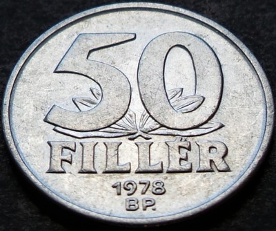 Moneda 50 FILERI / FILLER- RP UNGARA / Ungaria Comunista, anul 1978 *cod 3687 A foto