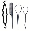Set 4 Accesorii Impletit Par Coc Retro Vintage Dactylion, Plastic Negru - Ustensile Coafor