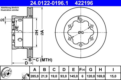 ATE 24.0122-0196.1 Disc frana foto
