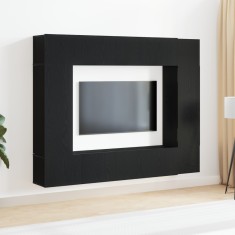vidaXL Set 8 piese Cabinet TV pe perete din stejar negru ?i lemn ingineresc foto
