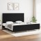 Gossi cadru de pat cu tablie, negru, 200x200 cm, textil