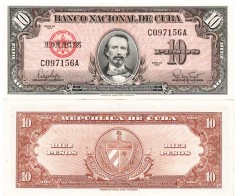 Cuba 10 Pesos 1960 P-93 aUNC