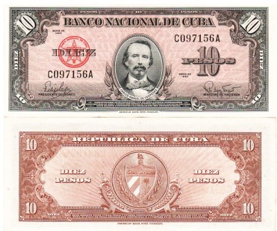Cuba 10 Pesos 1960 P-93 aUNC foto