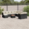 Gossi set canapele de gradina, 12 piese, cu perne, negru, poliratan