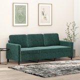 Cumpara ieftin Canapea 3 locuri Gossi, 180 cm, catifea verde inchis, living, relaxare, design modern
