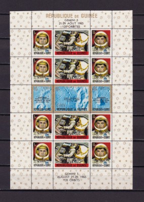 (C37)Guinea 1965 &amp;quot;Spatiul cosmic USA&amp;quot;,bl. 11A supra, CV 18&amp;euro;,original NG,MNH foto