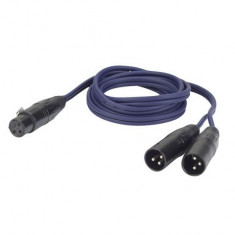 Cablu audio XLR mama la 2 XLR tata, 3 poli, balansat, DAP Audio FL-39150-1.5m foto