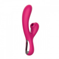 Vibrator Anna G-Spot Vibrating&Sucking Silicon USB Rosu Passion Labs