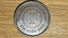Straits Settlements -moneda de colectie exotica- 1 cent 1872 H - regina Victoria