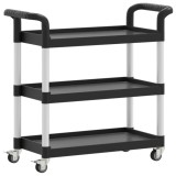 Cumpara ieftin Carucior cu 3 niveluri, negru, 77x34x72 cm, aluminiu