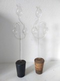 lot 2 dopuri damigeana cu serpentina de fermentatie, de sticla si cauciuc, vintage, vechi, 32cm