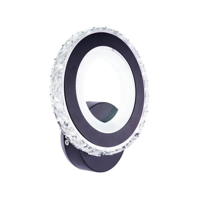 Aplica LED NOVA Rotonda, 16W, Negru &amp; Inox, lumina Calda/Rece/Neutra ModernLight Concept