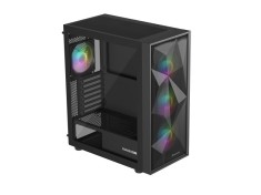 Carcasa genesis diaxid 605 mid tower argb negru tempered glass sloturi expansiune 7 drive bays: