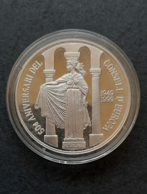 Moneda de argint - 10 Diners &amp;quot;European Council&amp;quot; 1999, Andorra - Proof - A 3444 foto