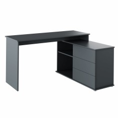 Birou de colt mdf grafit Terino 138x50x75 cm