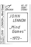 John Lennon Mind Games Caseta Audio Album SINCRON Stare Foarte Buna