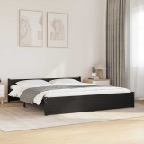 Cumpara ieftin Cadru de pat, negru, 200x200 cm, lemn masiv