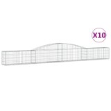 Cosuri gabion arcuite 10 buc, 400x30x40/60 cm, fier galvanizat