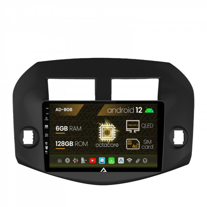 Navigatie Toyota RAV4 (2005-2013), Android 12, B-Octacore 6GB RAM + 128GB ROM, 10.1 Inch - AD-BGB10006+AD-BGRKIT069B