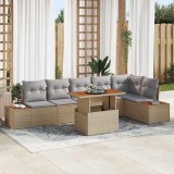 Cumpara ieftin Set de masă pentru grădină 7 pcs Bej și gri 100 x 55 x 73 cm