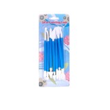 Set spatule pentru decorare tort si prajituri, 8 elemente, 16 forme, plastic, albastru
