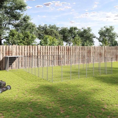 vidaXL Padoc pentru c&amp;acirc;ini, argintiu, 25,41 m&amp;sup2;, oțel 3082246 foto